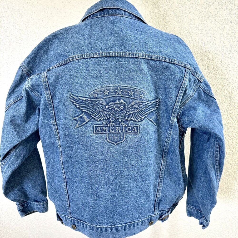 Vintage Tyca American Legion Machinists Aerospace Workers Med Denim Jean Jacket